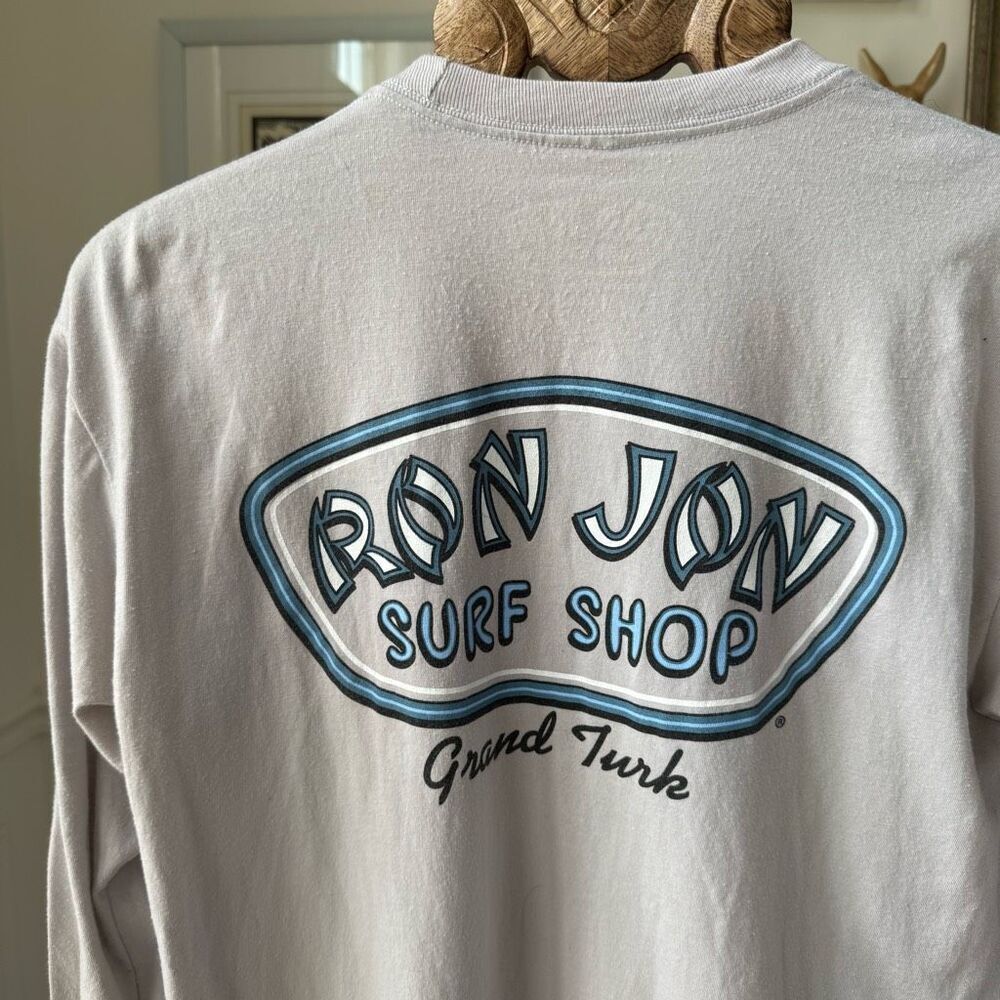 Ron Jon Surf Shop Grand Turk Light Grey Long Sleeve Tshirt M